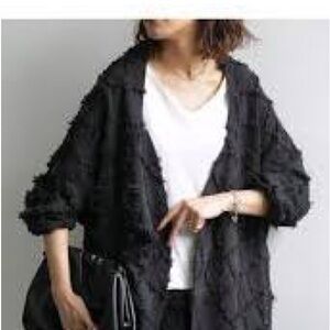 Gilmour medium Black Long Open Front Coatigan